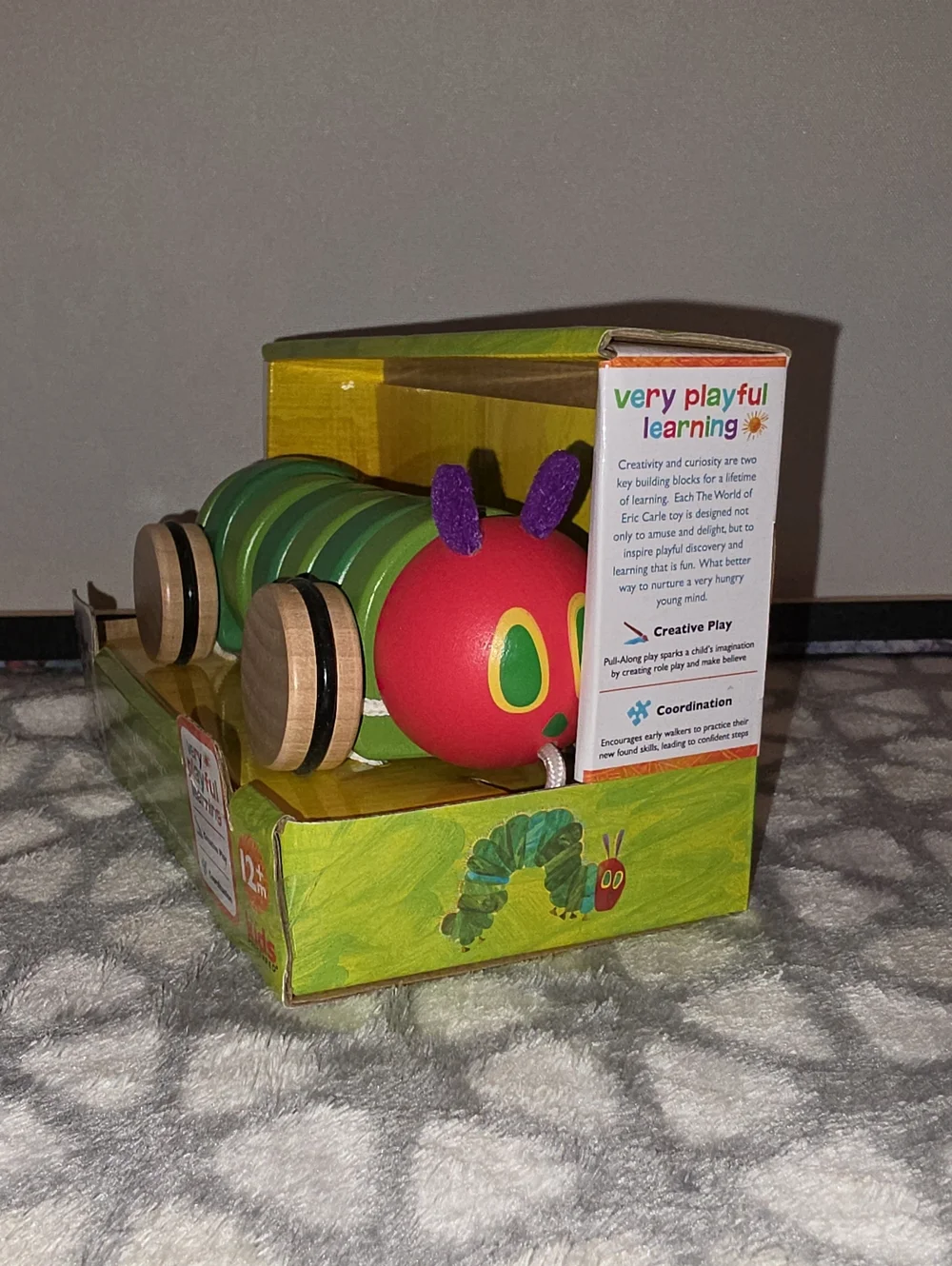 The Very Hungry Caterpillar Wooden Pull Along Toy • Eric Carle • 12+ month • New